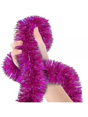 Simli Parti Süsü 2 Metre Fuşya