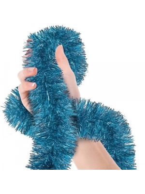 Simli Parti Süsü 2 Metre Mavi