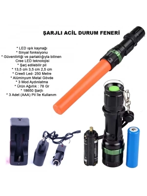 Sinyalli Acil Durum El Feneri Cree5 Wt-262