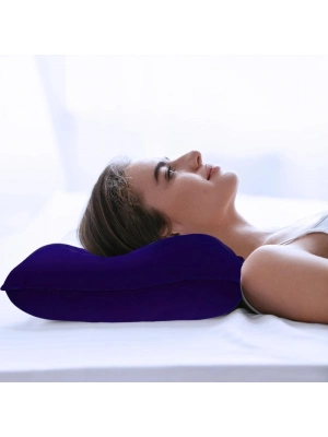 Şişme Kamp ve Yolculuk Yastığı - Ergonomik - Kadife Yüzey