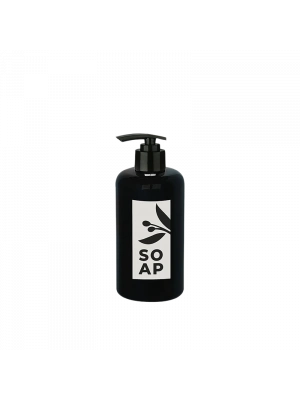 Sıvı Sabunluk Yuvarlak Plastik Pompalı 500 Ml - Siyah