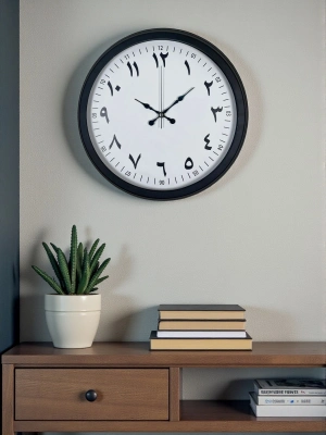 ® Siyah Arapça Rakamlı 40 Cm Metal Duvar Saati