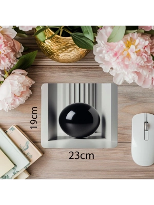 Siyah Beyaz Dengeyle Sanatsal Mousepad - 19x23 cm 2 mm Dikdörtgen İthal Baskılı Mouse Pad