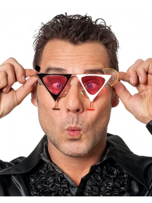 Siyah Beyaz Renk Martini Parti Gözlüğü