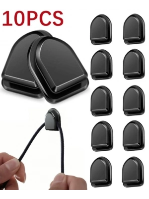 Siyah Çok Amaçlı Yapışkanlı Kanca 10 lu