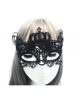 Siyah Dantel İşlemeli Balo Maskesi 9 No