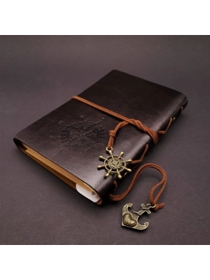 Siyah Deri Pusula Defter