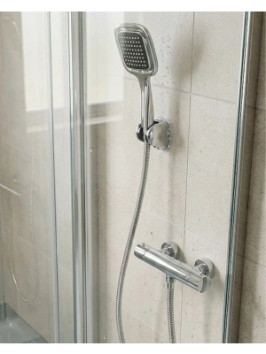 Siyah Duş Başlığı Seti Spiral Hortumlu El Duşu ve Duvar Askısı Banyo Seti