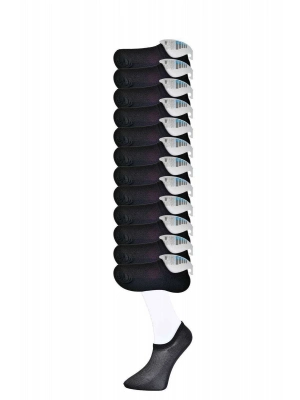 Siyah Erkek Görünmez Çorap 12 çift