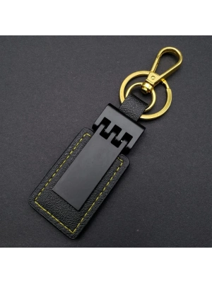 Siyah Gold Deri Metal Anahtarlık