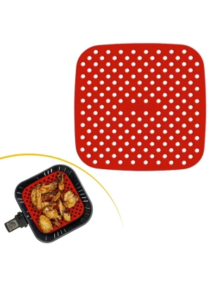 ®  Siyah Isıya Dayanıklı Yıkanılabilir Silikon Fırın Ve Airfryer Kare Model Pişirme Matı 21,5 Cm