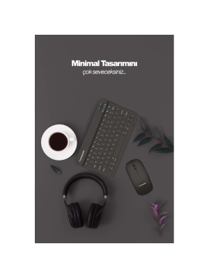 Siyah Kablosuz Klavye Ve Mouse Seti