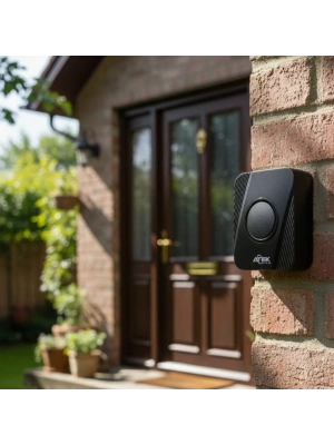 Siyah Kablosuz Su Geçirmez Kapı Zili