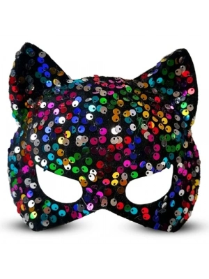 Siyah Kadife Payetli Parti Maskesi