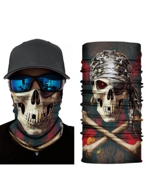 Siyah Korsan Kafatası Baskılı Buff Bandana 30x48 cm