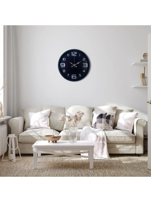 Siyah Modern 36 Cm Duvar Saati