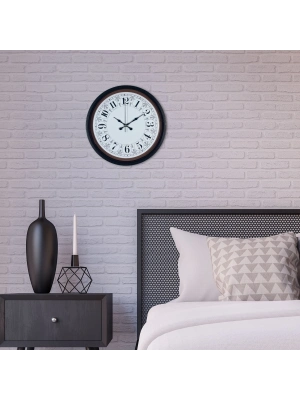 Siyah Motifli 36 Cm Duvar Saati