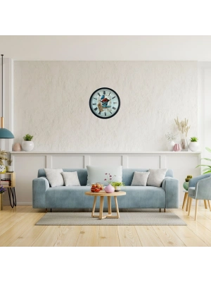 Siyah Paris Garden Dekoratif 36 Cm Duvar Saati