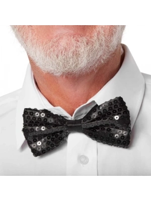 Siyah Payetli Pullu Papyon