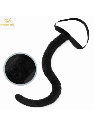 Siyah Peluş Kuyruk Şekil Verilebilir 70 cm