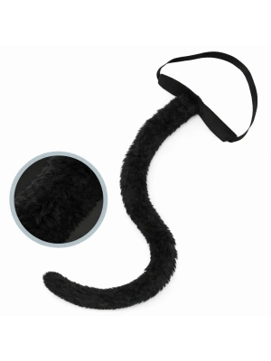 Siyah Peluş Kuyruk Şekil Verilebilir 70 cm