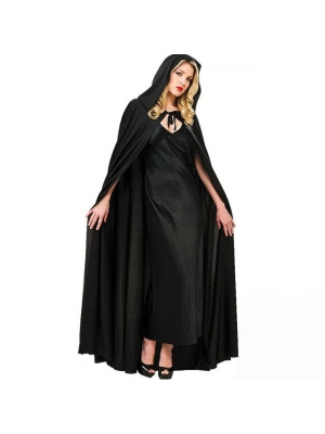 Siyah Renk Kapşonlu Pelerin