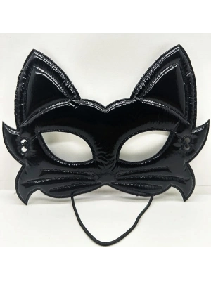 Siyah Renk Kumaş Malzemeden İmal Eva Kedi Maskesi 19x15 Cm