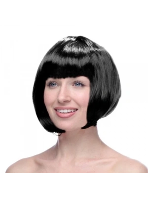 Siyah Renk Küt Peruk Saç