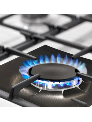 Siyah Renk Ocak Koruyucu Folyo Yanmaz Yapışmaz 4lü Set