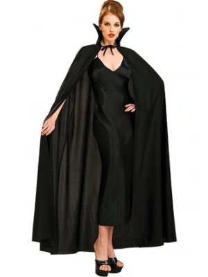 Siyah Renk Yakalı Halloween Pelerini 120 cm