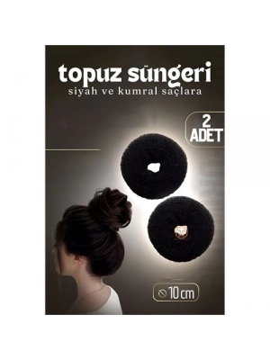 Siyah Saç Topuz Süngeri 2 ADET 10 CM Çap 4 cm Kalınlık