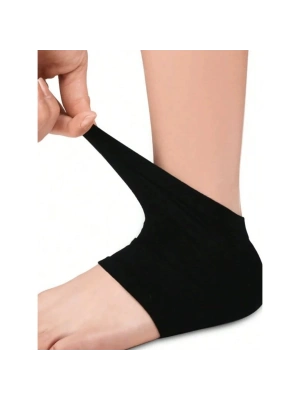 Siyah Silikon Topuk Nemlendirici Çorap