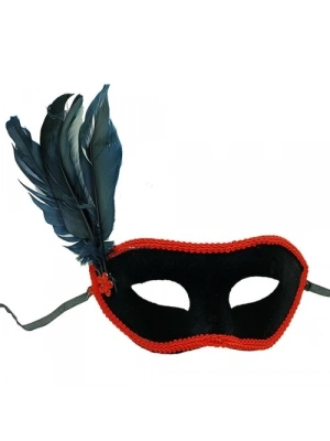 Siyah Süet Kaplama Parti Balo Maskesi