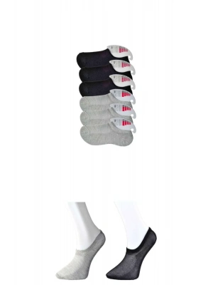 Siyah ve Gri Kadın Görünmez Çorap 6 çift