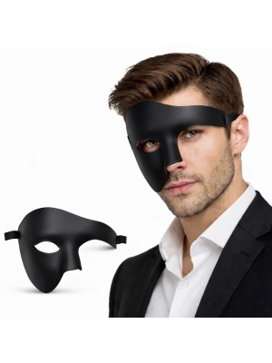 Siyah Yarım Erkek Maske – Phantom Parti & Balo Maskesi