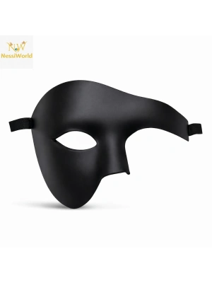 Siyah Yarım Erkek Maske – Phantom Parti & Balo Maskesi