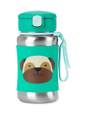 Skip Hop Zoo Pipetli Paslanmaz Çelik Suluk 350 ml Pug