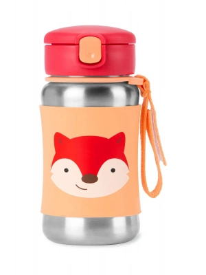 Skip Hop Zoo Pipetli Paslanmaz Çelik Suluk 350 ml Tilki