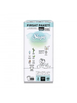 Sleepy Bio Natural Bebek Bezi Fırsat Paketi 2 Beden 48 Adet