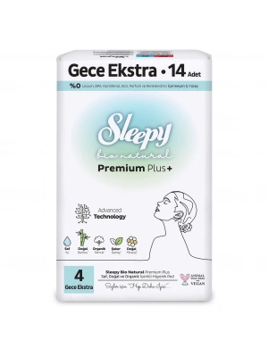Sleepy Bio Natural Premium Plus Gece Ekstra Ped 14 Adet
