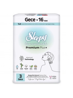 Sleepy Bio Natural Premium Plus Gece Ped 16 Adet