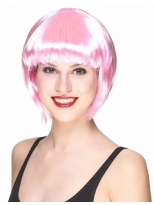 Soft Pembe Renk Parti Peruğu Küt Saç
