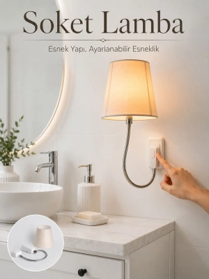 Soket Tipi Ayarlanabilir Başlıklı Dekoratif Gece Lambası
