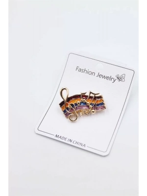 Sol Anahtarı Broş - Altın