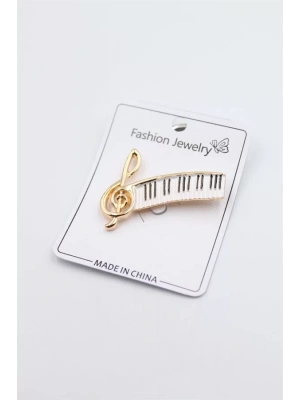 Sol Anahtarı Broş - Altın