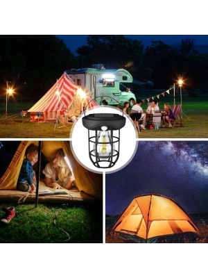®  Solar Kamp Feneri – Güneş Enerjili, Otomatik Şarj ve Gece Işığı, Taşınabilir ve Asılabilir LED Dış Mekan a