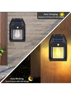 Solar Rustik Ampullü Duvar Lambası - Gün Işığı