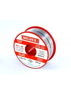 Soldex 60-40 Lehim Teli 200 Gr 1,6 Mm - Sn:60 / Pb:40