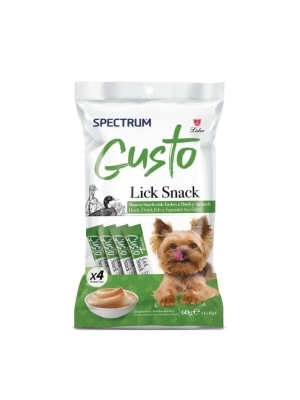 Spectrum Gusto Hindi Ördek Etli ve Ispanaklı Sıvı Yetişkin Köpek Ödül Maması 1 Adet 4x15 Gr