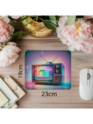 Statik Ekranlı Neon Renkli TV Mousepad - 19x23 cm 2 mm Dikdörtgen İthal Baskılı Mouse Pad